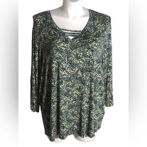 Emaline jersey knit 3/4 sleeve top Size 3X